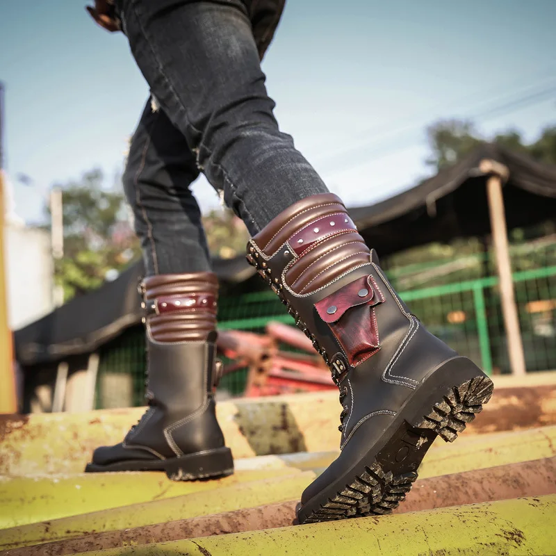 Men Knee High Leather Boots Wi - огляд і ціна Men'S Shoes Hoka Sale