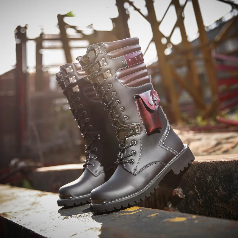 Men Knee High Leather Boots Wi - огляд і ціна Men'S Shoes Hoka Sale