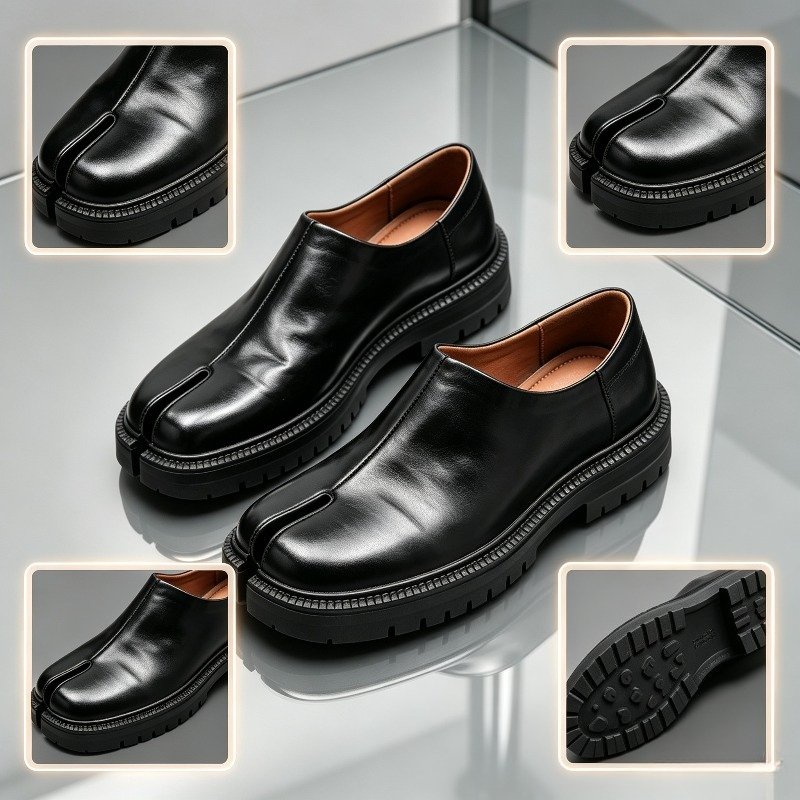 Men Split Toe Leather Loafers  - огляд і ціна Men'S Shoes Hey Dude
