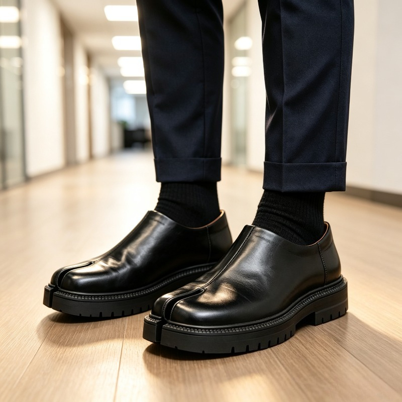 Men Split Toe Leather Loafers  - огляд і ціна Men'S Shoes Hey Dude