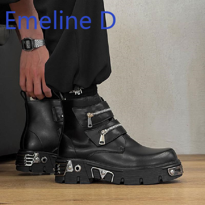Dark Punk High Top Shoes Fashi - огляд і ціна Men'S Shoes Increase Height