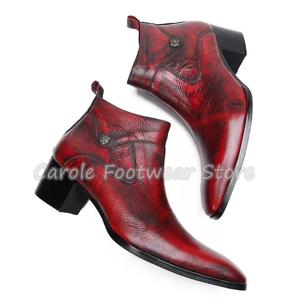Vintage Square Toe Genuine Lea - огляд і ціна Men'S Shoes Increase Height